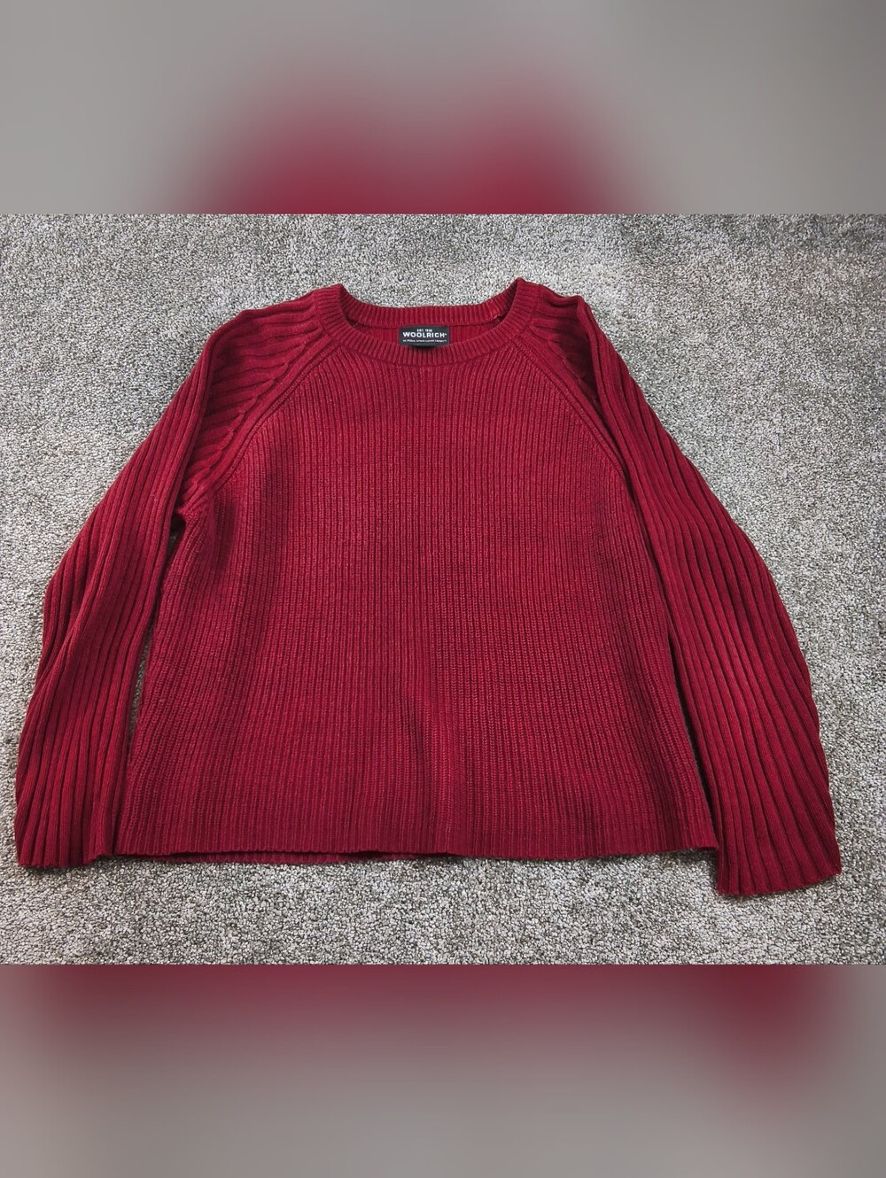 Woolrich Sweater Womens Medium Cotton Blend Crewneck Red